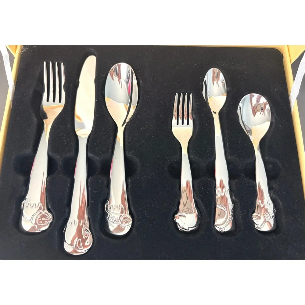 Oneida Wildlife Buddies 6pc Progress Baby & Child Silver 18/10 Stainless Steel